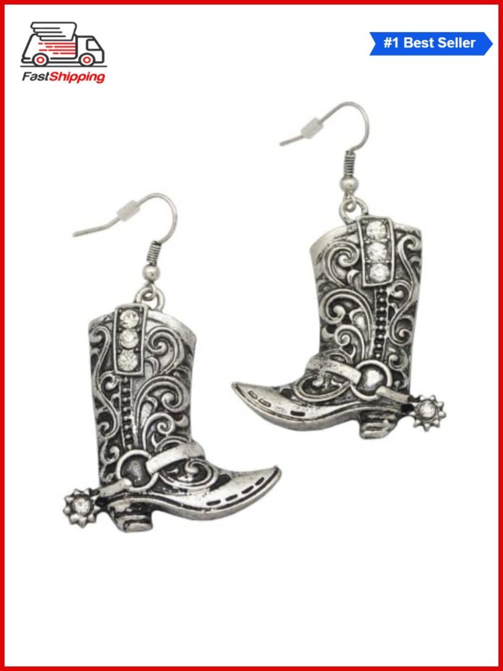 ✨ Western Cowgirl Boots Texas Spur Dangle Drop Earrings Rodeo Boho